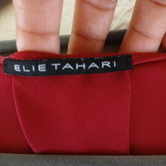 Elie Tahari Red Ruffled Long Sleeve Blouse Sz S - Picture 2 of 8